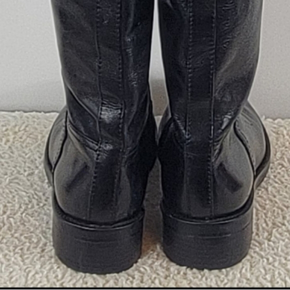 TORY BURCH Grace Saddle Black Leather Boots Size 6 - Picture 7 of 12